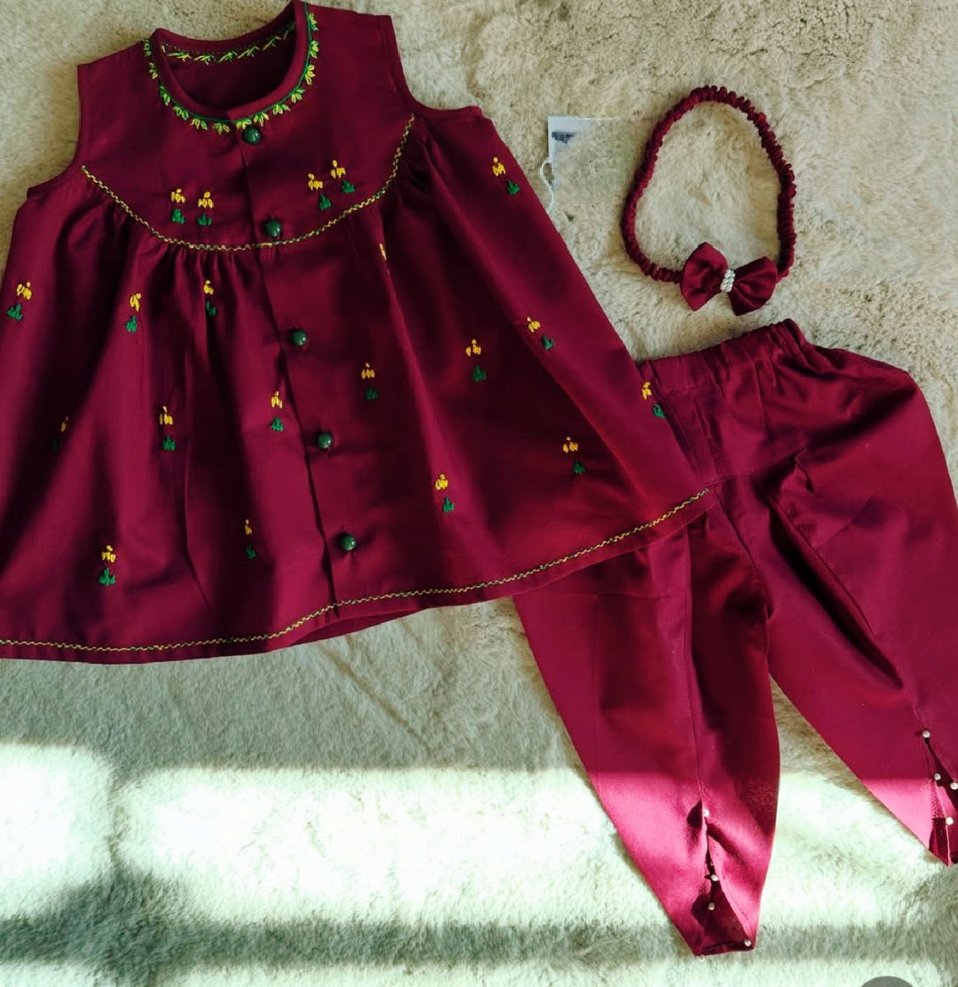 2 PCs Hand Embroidered Set