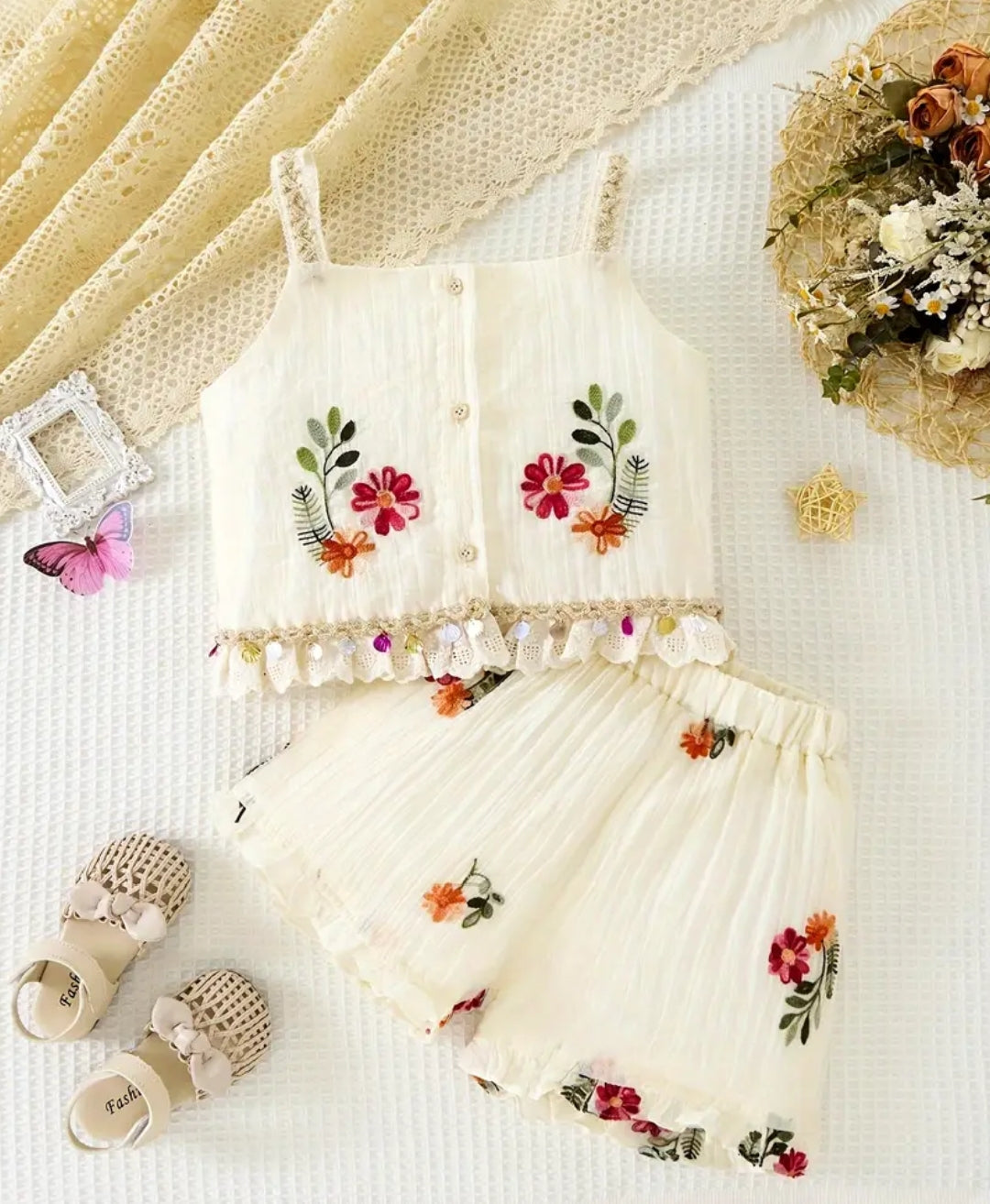 Bohemian Style Outdoor Top & Shorts