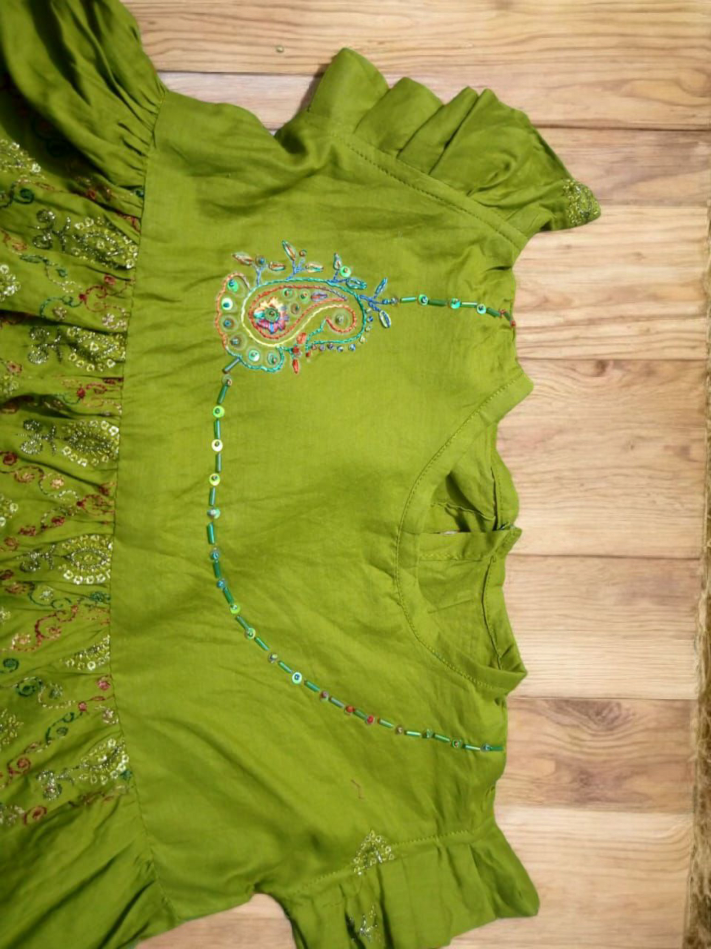 Twirl Frock: Peti Embroidery & Ghera Print- 2PCs