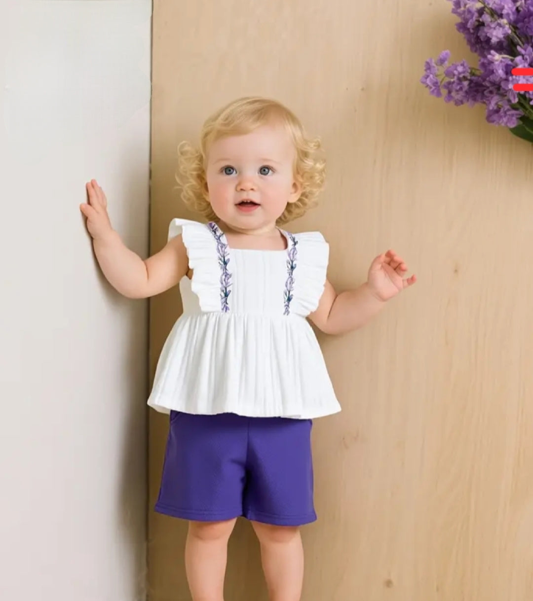 Half Sleeves Frock With Frill Shorts