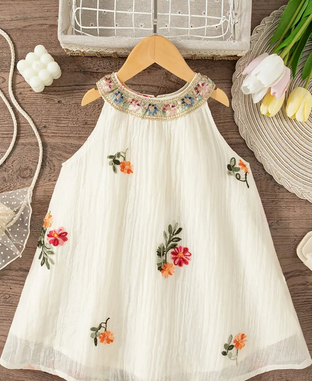 Floral Hand Embroidery Princess Dress