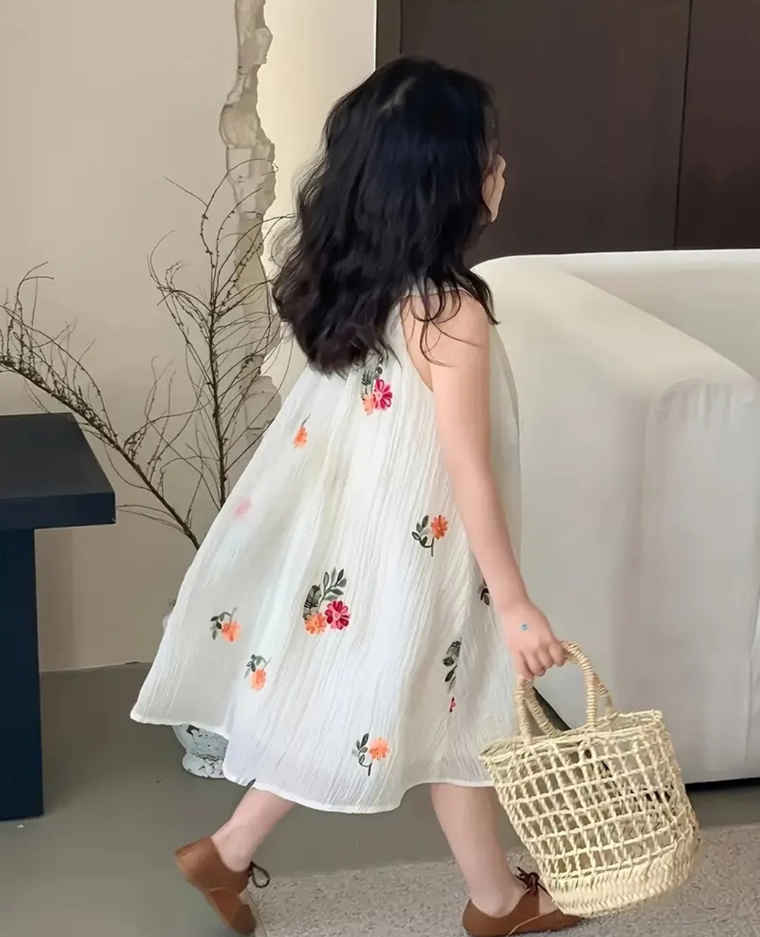 Floral Hand Embroidery Princess Dress