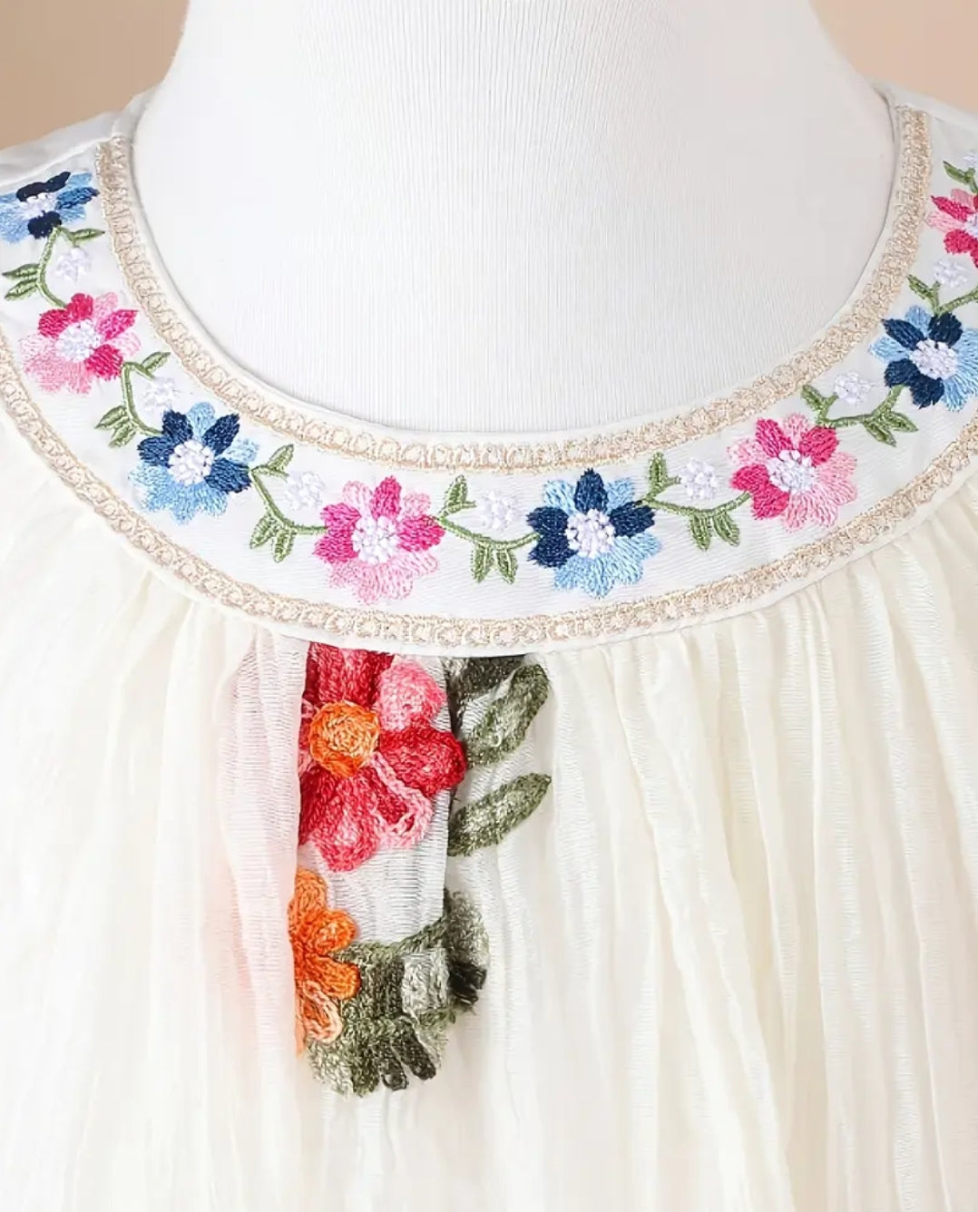 Floral Hand Embroidery Princess Dress