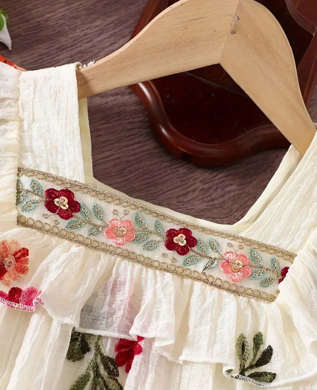 Floral Hand Embroidery Princess Dress