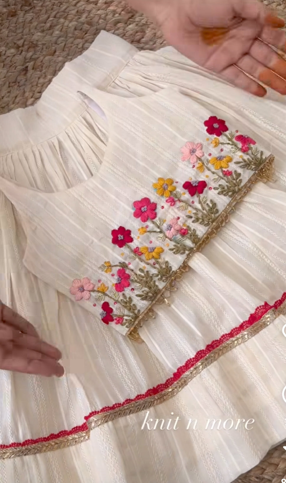 Cotton Lehnga Choli Moti Sitara Work