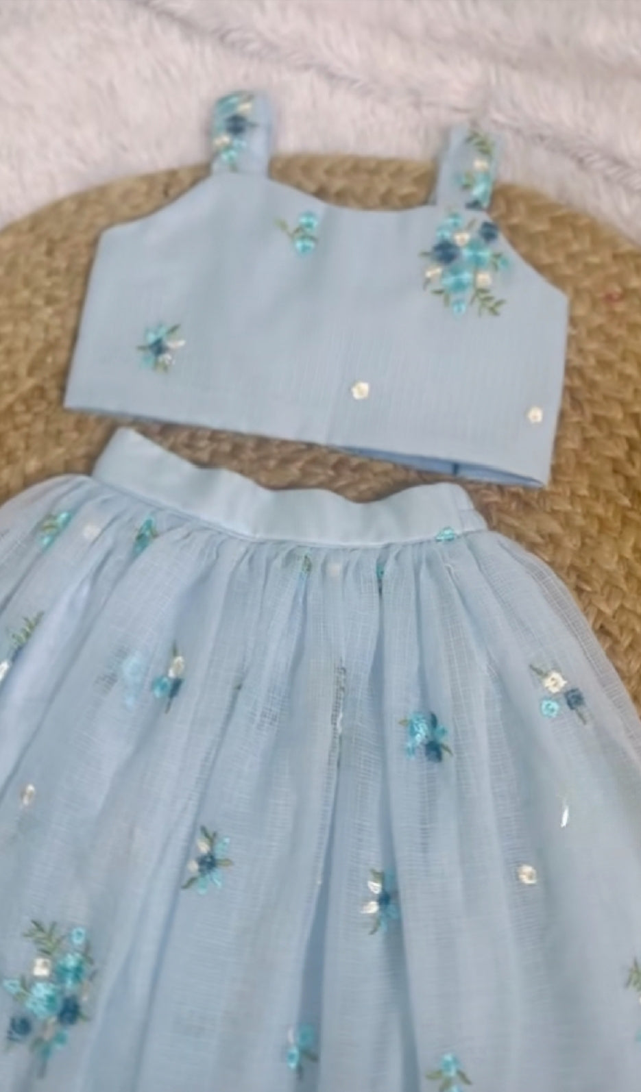 Organza Lehnga Choli With Hand Embroidery Sitara Work
