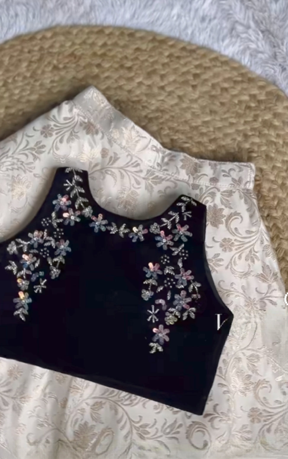 Hand Embroidered Choli With Banarsi Lehnga Dress
