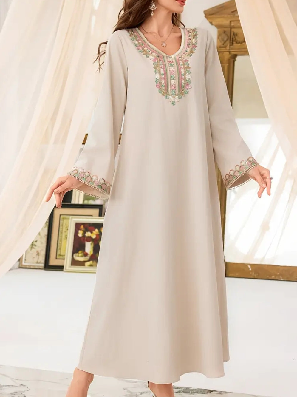 Unstitched Hand Embroidered Long Shirt