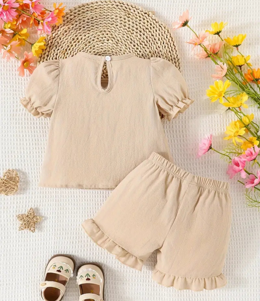 Half Sleeves Frock With Frill Shorts