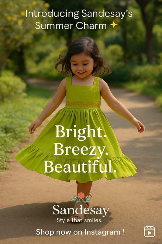 Green sleeveless Frock- 2pcs