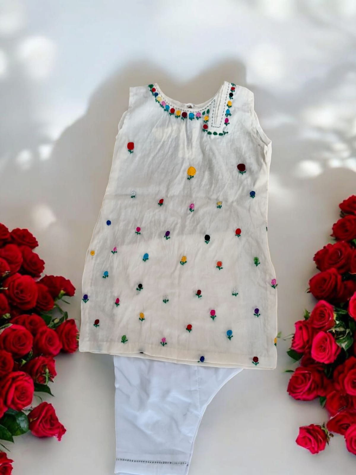 Floral Whisper - Hand-Embroidered Shirt & Shalwar Set